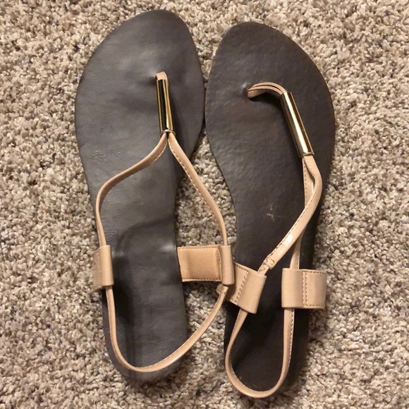 Brash Shoes - Nude & gold sandals